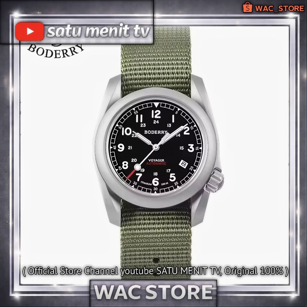 NEW BODERRY VOYAGER FULL TITANIUM TEKSTUR DIAL SEIKO NH35 A AUTOMATIC JAPAN MOV  SAFIR + AR COATING 