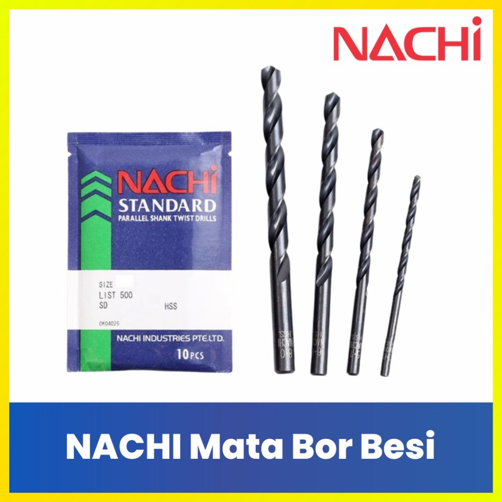 NACHI Mata Bor Besi Asli Jepang HSS Hitam Berbagai Ukuran Terlengkap