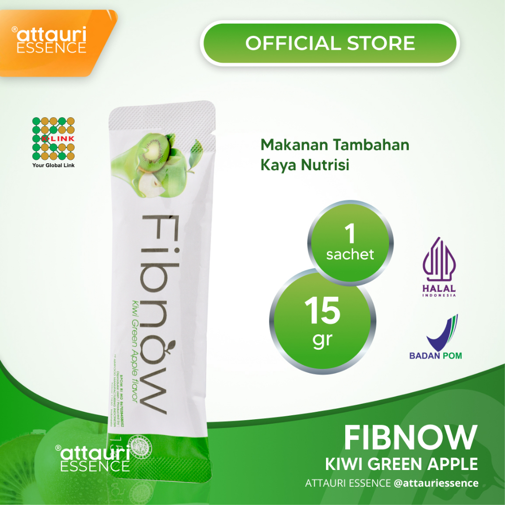 Fibnow Nutrition High Fiber (1 Sachet) Makanan Tambahan Kaya Nutrisi dengan Kiwi Green Apple Body Sl