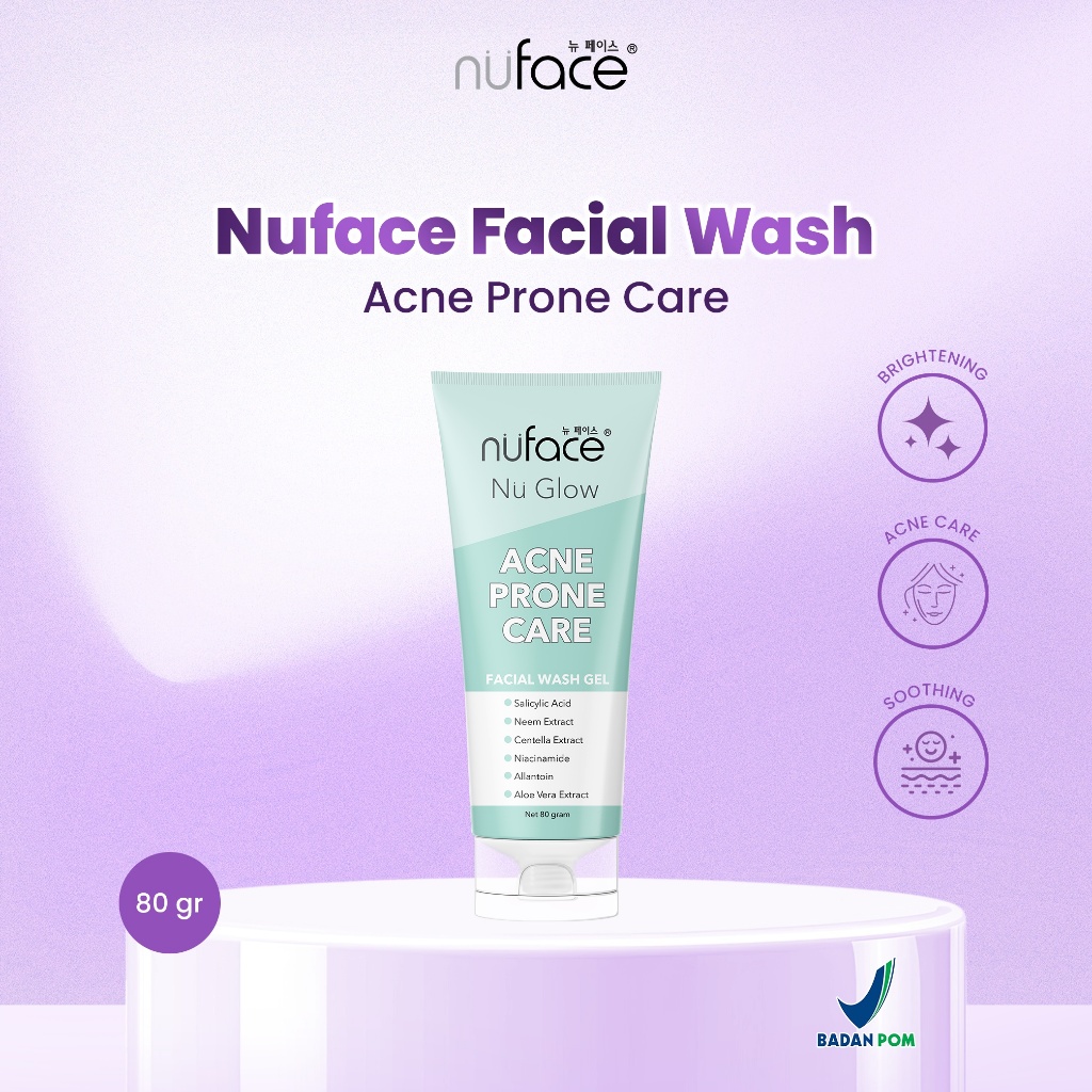 Nuface Nu Glow Acne Prone Care Facial Wash Gel/sabun cuci muka jerawat/face wash acne/facial wash ac