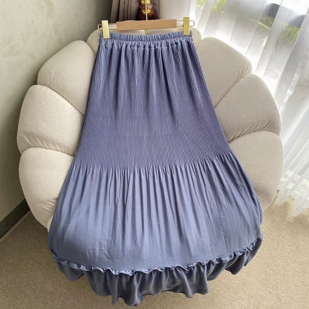 ROK PLISKET LIDI ALEYA/BAHAN EVANO PREMIUM TEBAL TIDAK NERAWANG