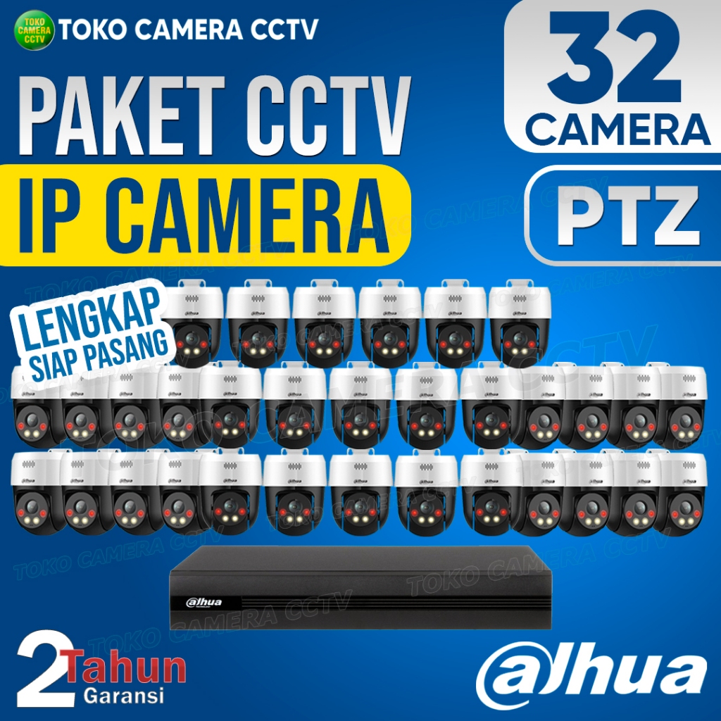 PAKET CCTV IP CAMERA PTZ DAHUA 32 CHANNEL 32 KAMERA