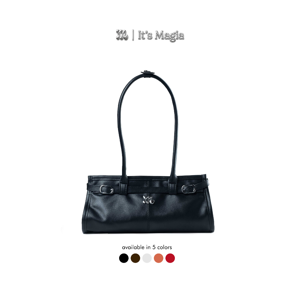 MAGIA Rebecca Bag Jetblack Leather Shoulderbag
