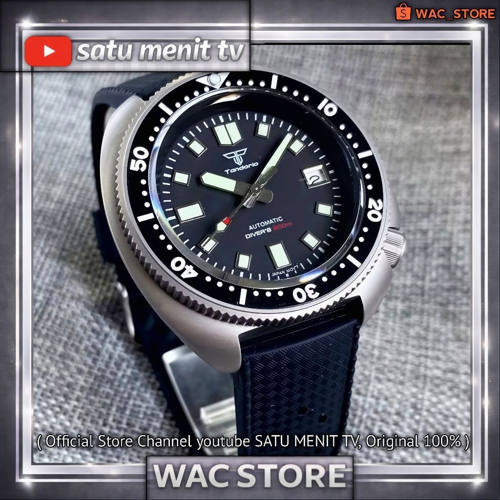 NEW TANDORIO TURTLE TITANIUM AUTOMATIC SEIKO NH35 A CERAMIC SAFIR GLASS + AR COATING WR 200 SIAP REN