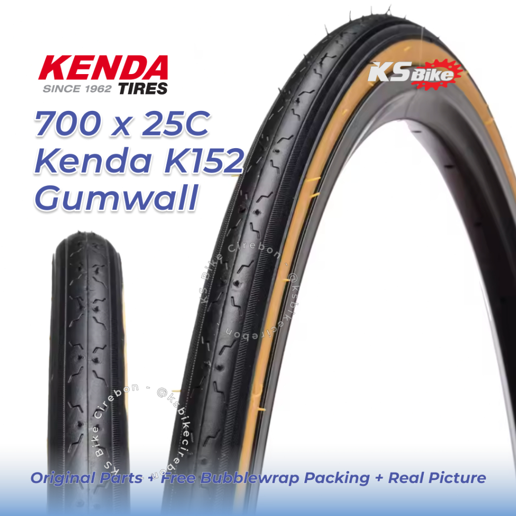Ban Luar Sepeda 700 x 25C 32C Kenda K152 K193 Gumwall Tahan Lama Anti Bocor Road Bike - Hitam Coklat