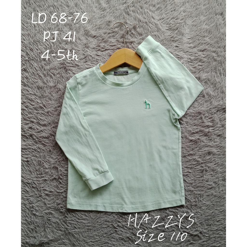 Kaos lengan panjang anak usia 4-5th HAZZYS