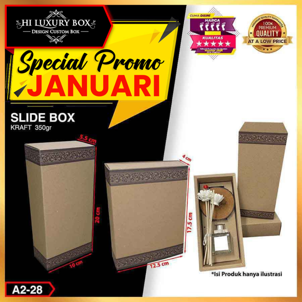 Slide Box|Kardus|Dus|Packaging|Dus murah|Kotak Kraft slide| A2-28