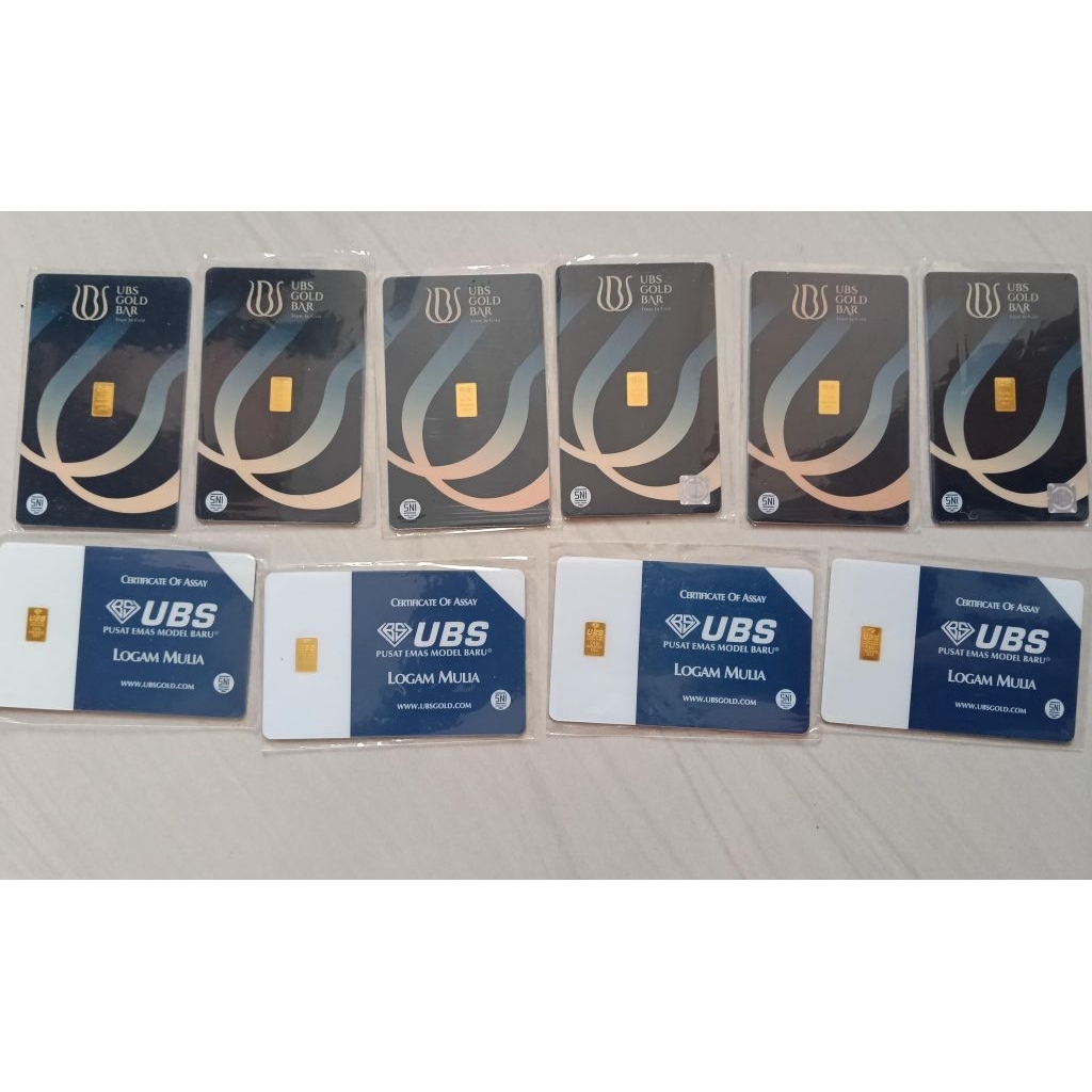 UBS gold bar 0,5 gram navy tulip classic dan biru putih