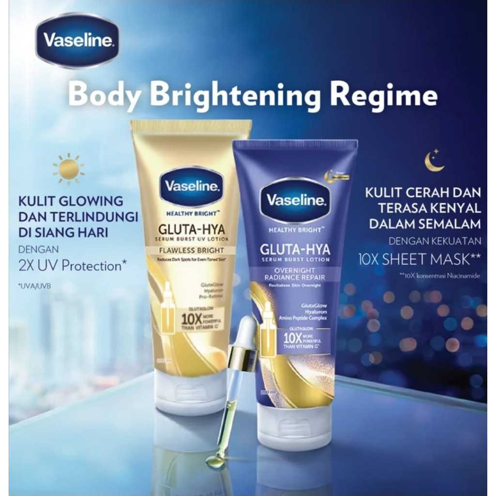 VASELINE GLUTA HYA 200/330ML BODY SERUM, kemasan baru 70x