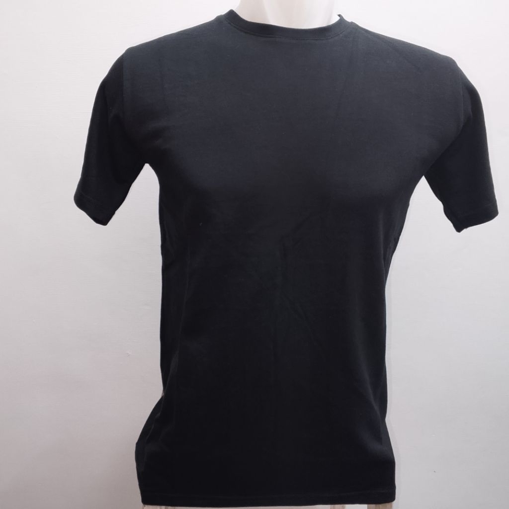 kaos Hitam polos pria dan wanita Tidak Strech Tersedia ukuran M - baju polos -
