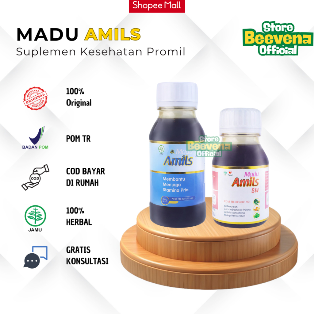 Amils Madu Herbal Promil Alami Membantu Meningkatkan Kesuburan Pria Dan Kualitas Sperma