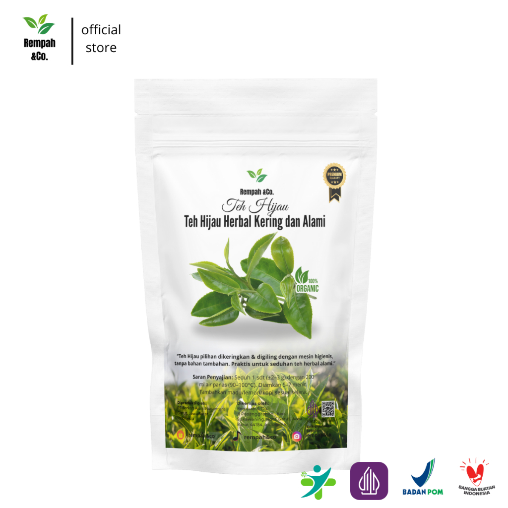 Teh Hijau Alami - Rempah Co Green Tea Blend | Diet Sehat & Detoks Ringan | Teh Celup Herbal