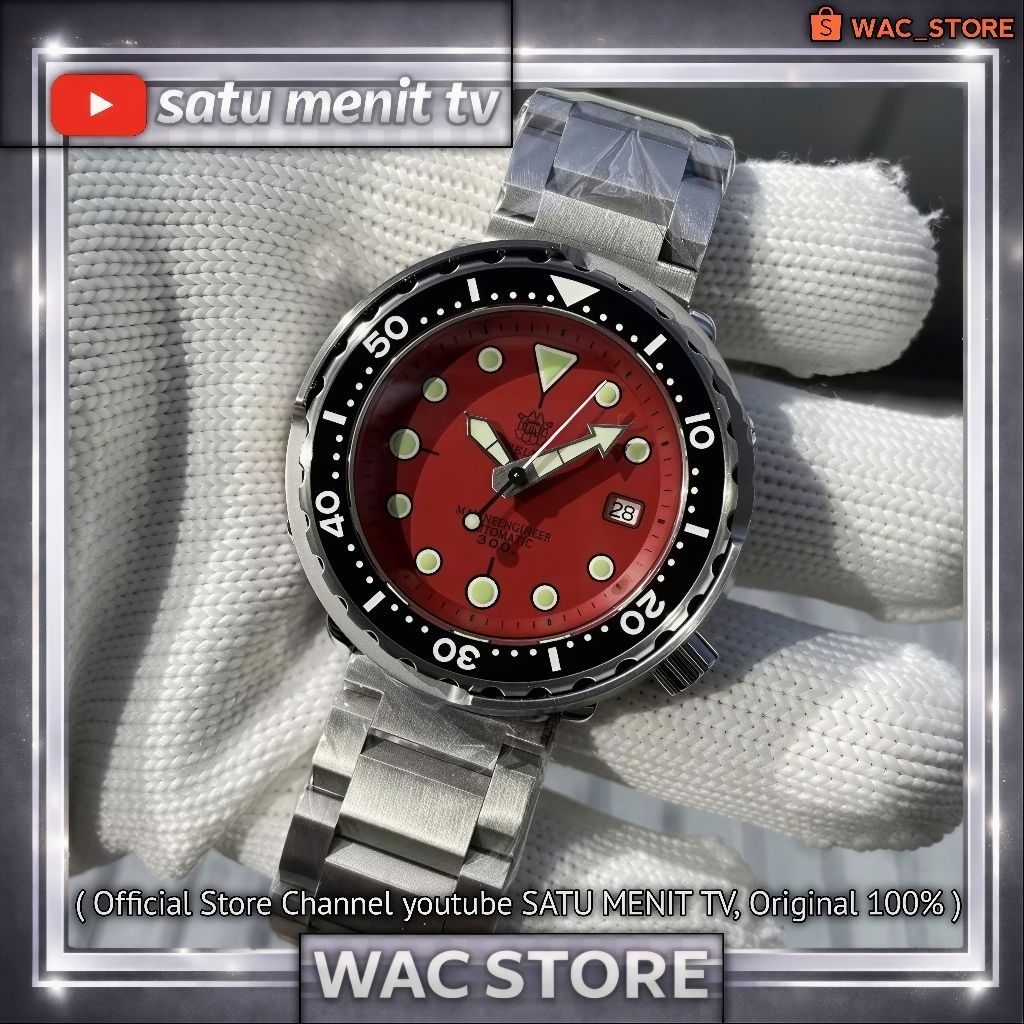 NEW STEELDIVE TUNA DIVER STEEL SOLID 316 L SAFIR GLASS + AR COATING WR 300 M SIAP RENANG