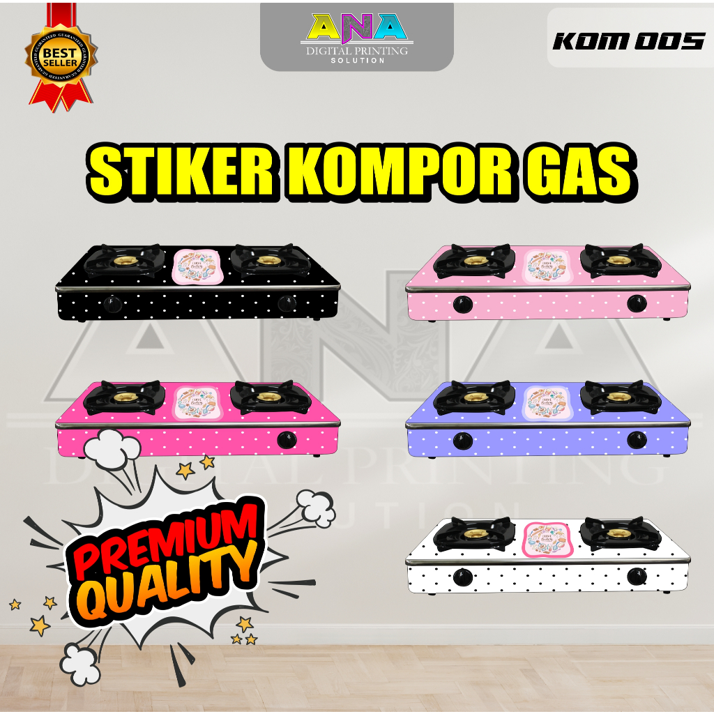 STIKER KOMPOR GAS 2 TUNGKU - STIKER MODERN KOMPOR GAS 1 TUNGKU 2 TUNGKU - KOM 005