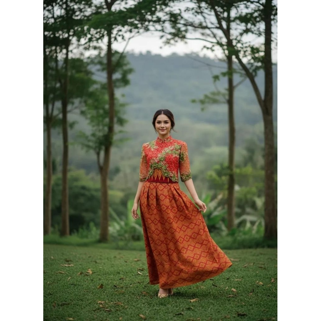 Setelan Kebaya Batik Premium Wanita | Rok Panjang Motif Klasik