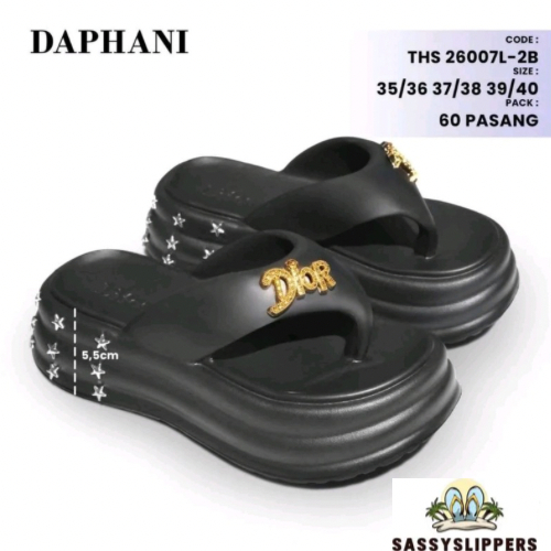 Sandal Jepit Wanita Model Elegan Bahan Karet Tinggi 5cm