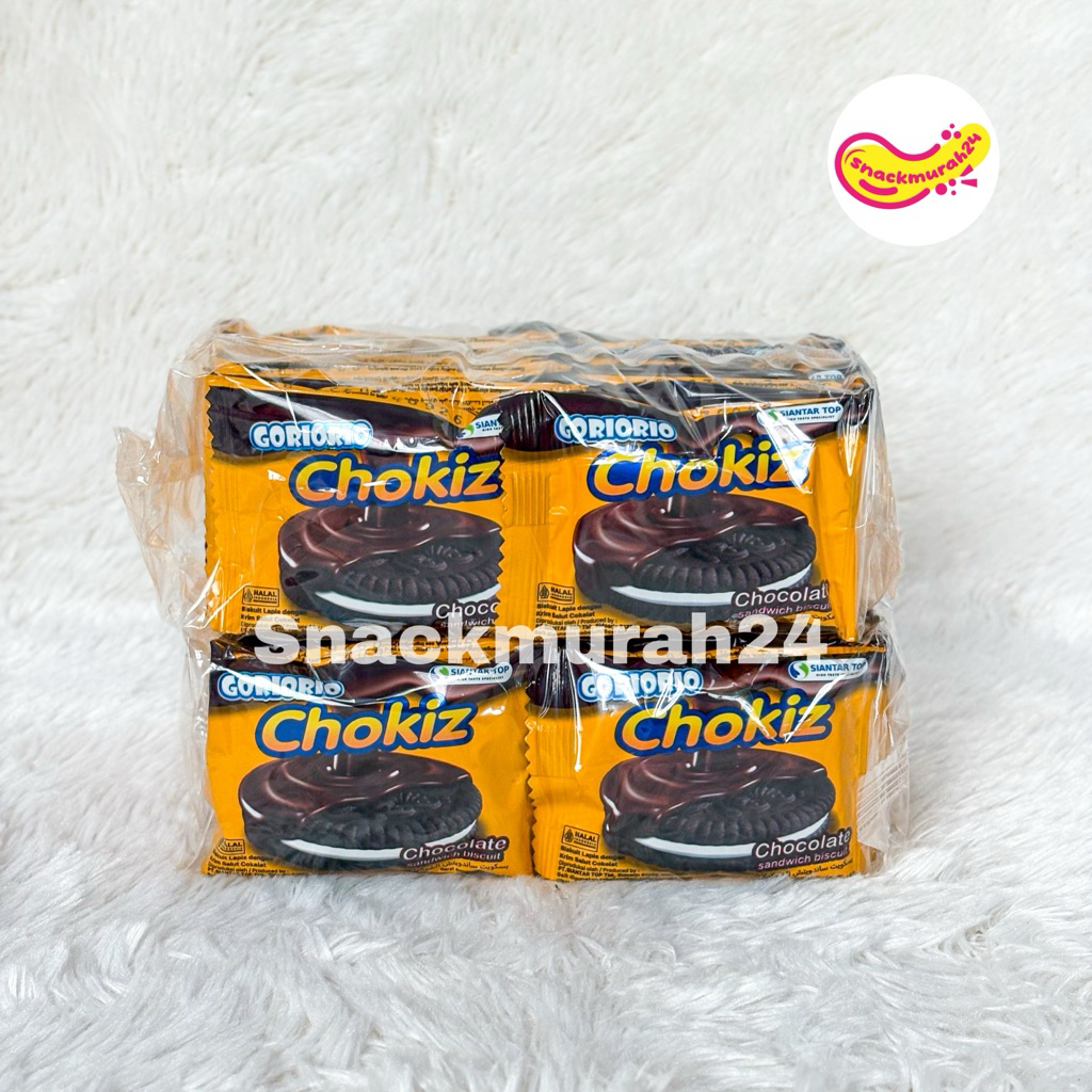 [PAK] Goriorio Chokiz Chocolate Sandwich Biskuit 1 PAK isi 20 PCS