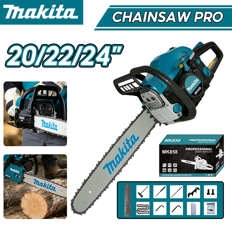 Gergaji Mesin Mini Chain Saw Makita 70CC Ukuran 20/22/24 inch Mesin Gergaji Kayu