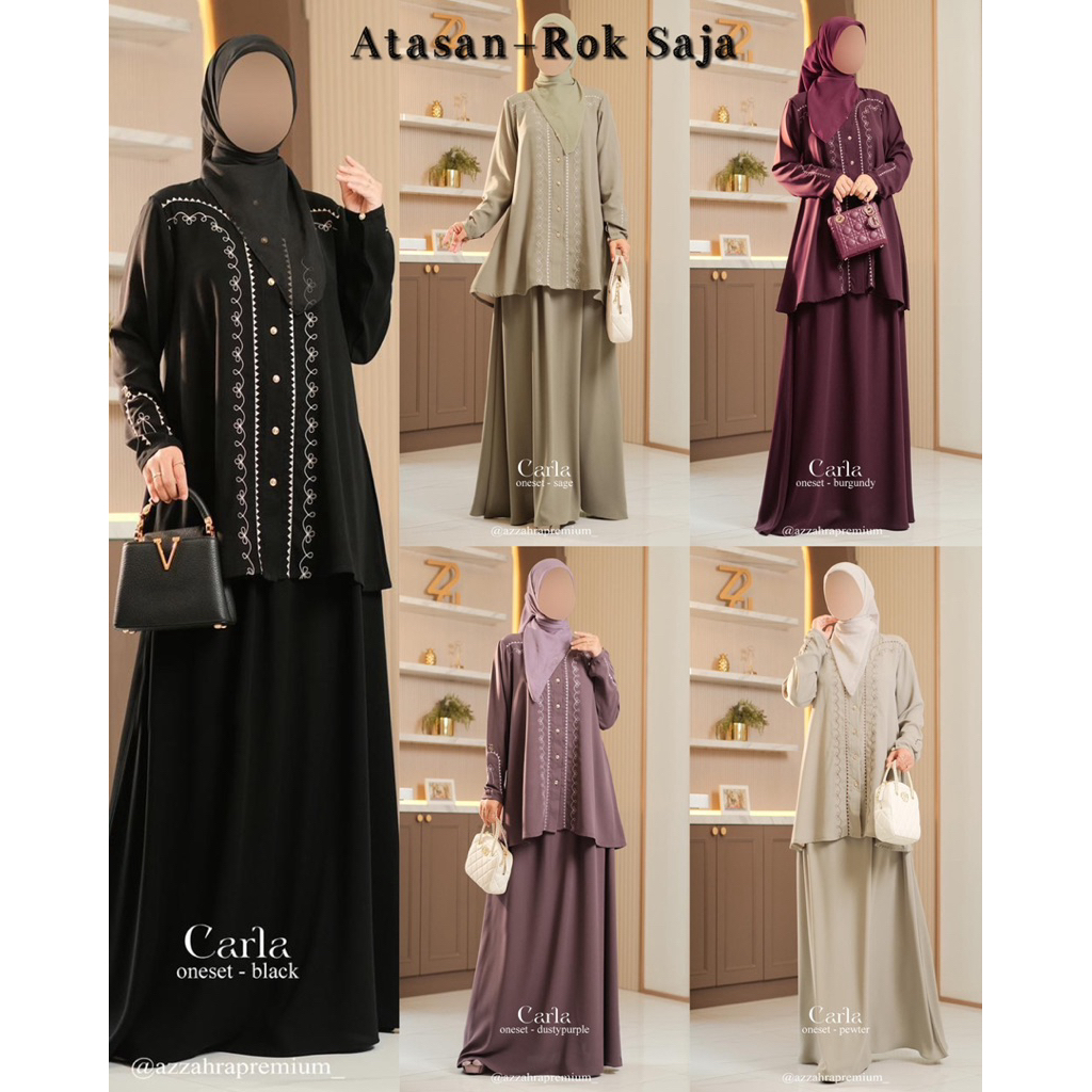 Carla One Set (Atasan+Rok Saja) by Azzahra Premium Syari