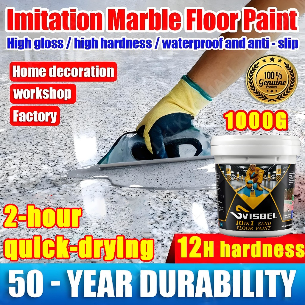 REVOLUSI LANTAI KERAMIK Cat Lantai Pasir Warna - Tutup Keramik Langsung, Hasil Seperti Lantai Baru C