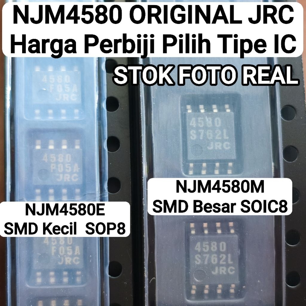 IC NJM4580 SMD ORIGINAL JRC 4580 4580E 4580M JRC4580E JRC4580M NJM4580E NJM4580M SOIC8 SOP8 JRC 4580