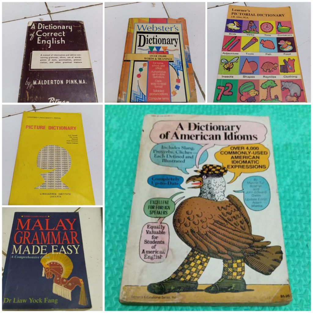 A DICTIONARY OF CORRECT ENGLISH dan MALAY GRAMMAR MADE EASY / A DICTIONARY OF AMERICAN IDIOMS / Lear