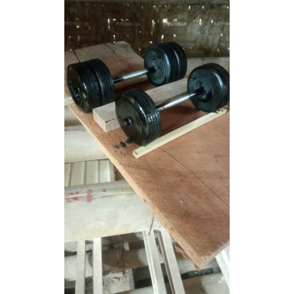 Ban mobil mainan truk kayu 1 set  tronton ban belakang dobel bahan kayu