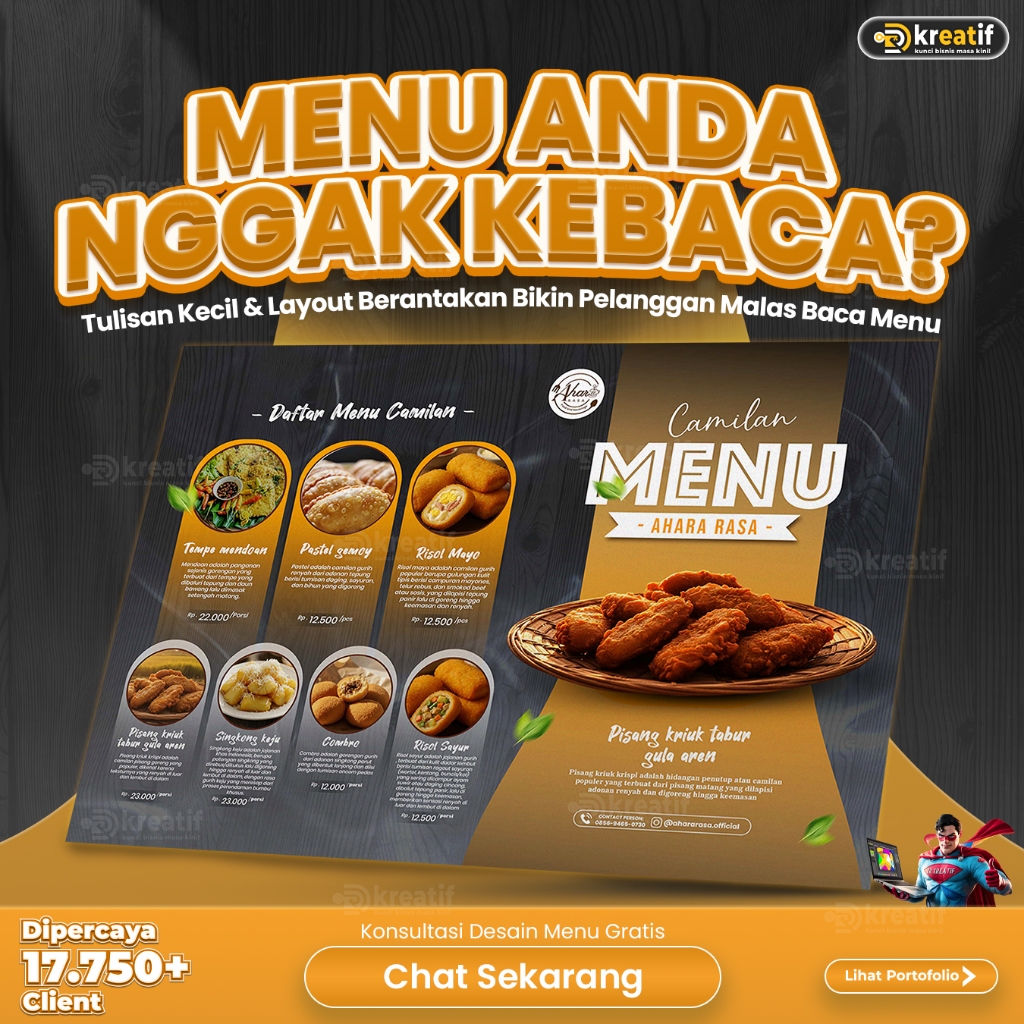 Jasa Desain Menu Cafe, Resto, & Warung | Desain Daftar Menu Modern & Estetik – Dr Kreatif