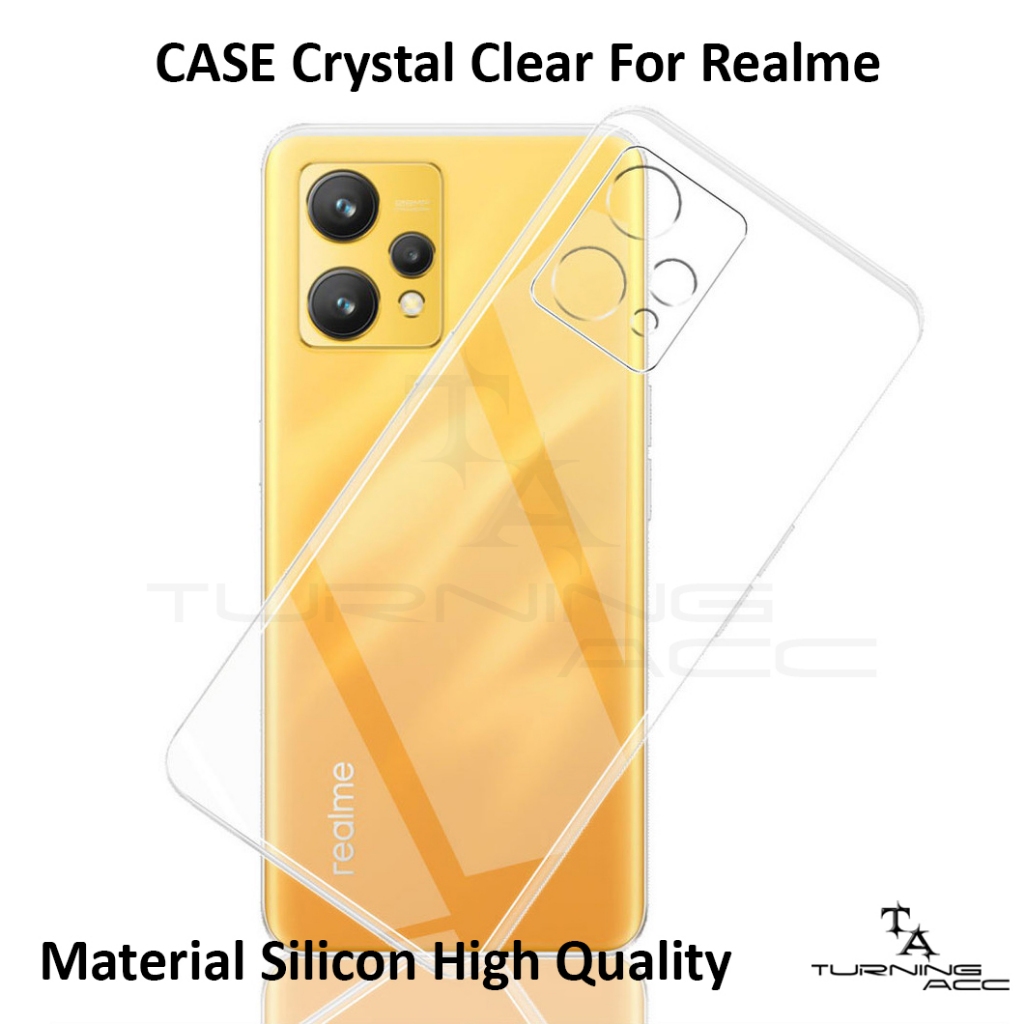 Softcase Crystal Clear 2mm Realme 3 4 5 6 7 7i 8 8i / Pro / 4G 5G / - Casing Ultrathin TPU Silikon B