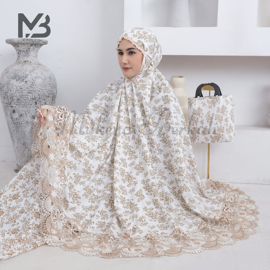 Mukena Amanda Series Katun Mikro Renda Mewah Full Set Bahan Berkualitas
