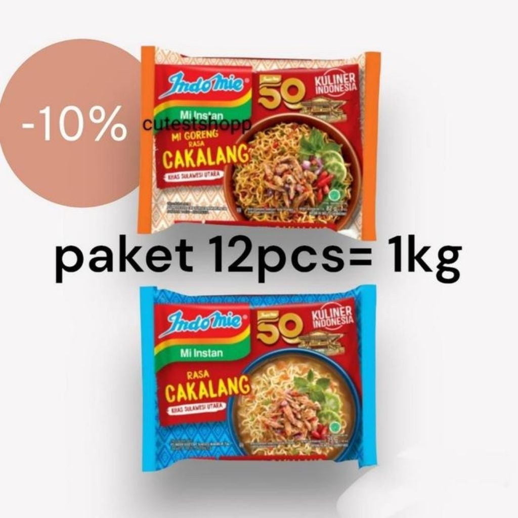 Indomie khas Sulawesi rasa cakalang kuah dan goreng