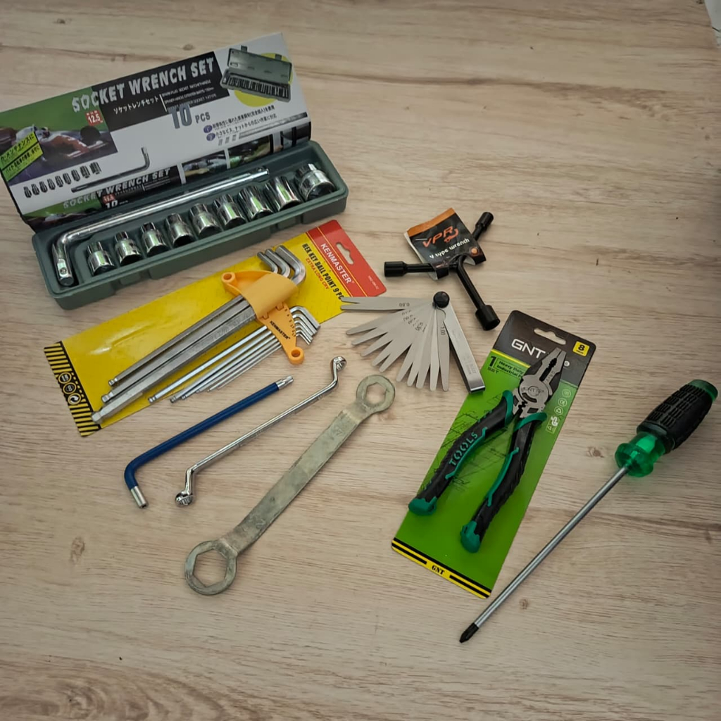 Tools Set 12 pcs kunci Sok set lengkap / Kunci Cvt Lengkap / Kunci Klep Lengkap / Kunci L / Kunci T 