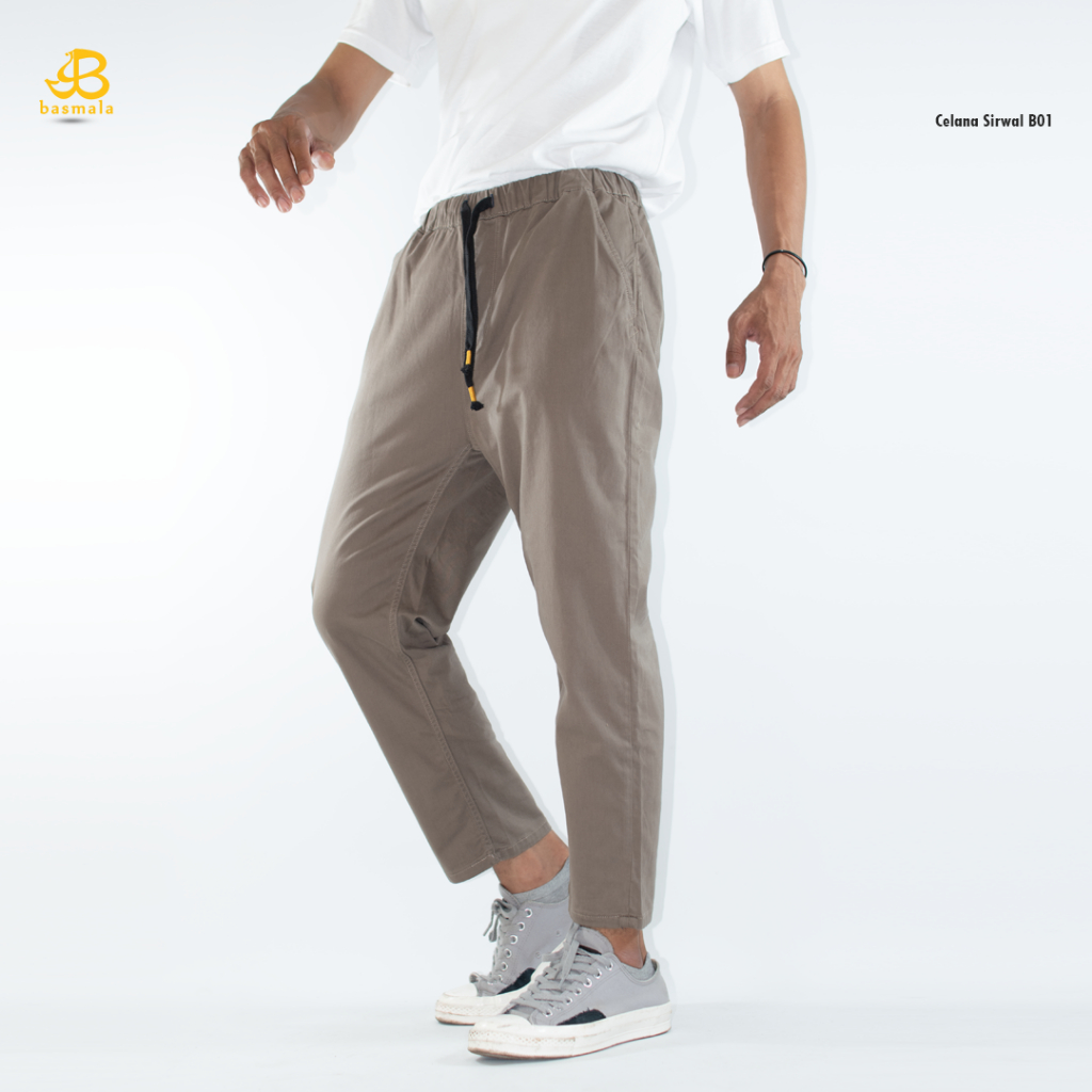 Moeslem - Celana Panjang Harian Katun Premium by Basmala Celana Sirwal Chinos Casual Pangsi Pria
