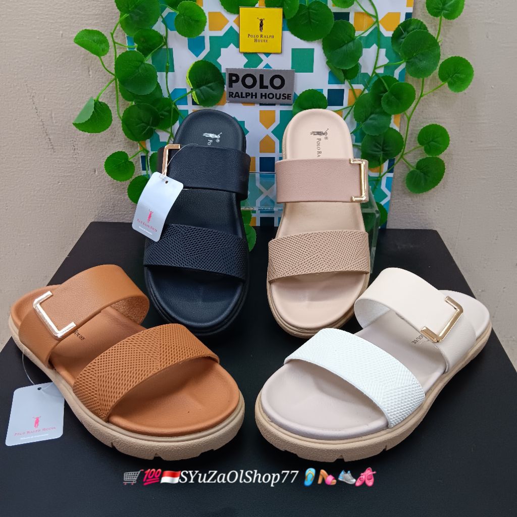 [Bisa COD/100% Original/Art TSP 302] Sandal Wanita POLO RALPH HOUSE/Sandal Wanita/Sandal Slide Wanit