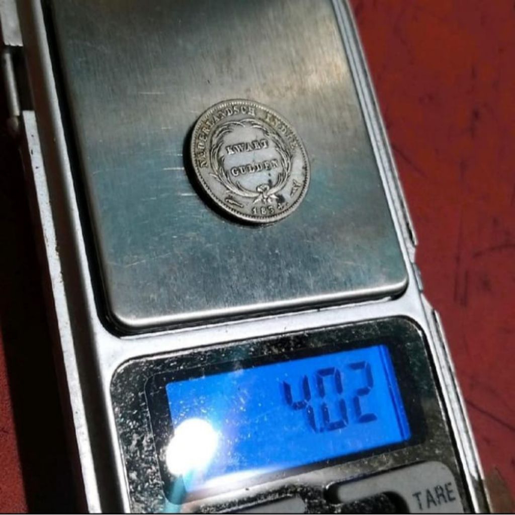 Koin Perak Kwart Nederlandsch Indie 1/4 Gulden Tahun 1834 Asli Coin Silver Kuno Jadul Langka