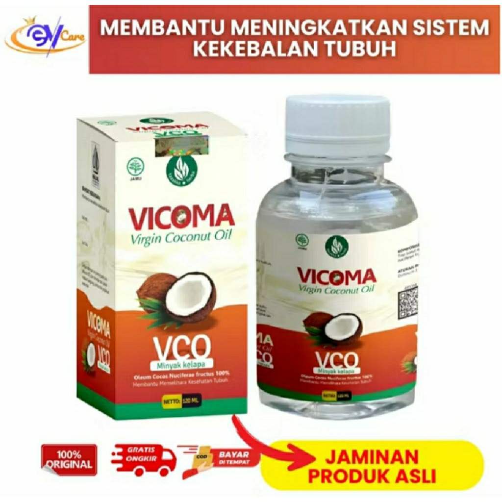 Obat Herbal Minyak Kelapa Murni VCO Virgin Coconut Oil VICOMA TAZAKKA Khasiat Bagus Untuk Mengobati 
