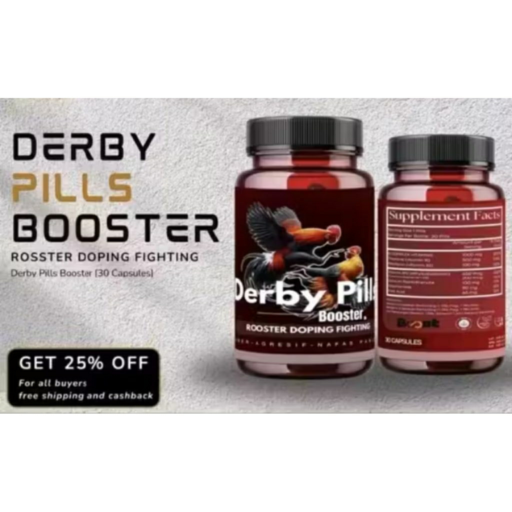 Derby pills Thai booster suplemen vitamin ayam laga 10.butir repack