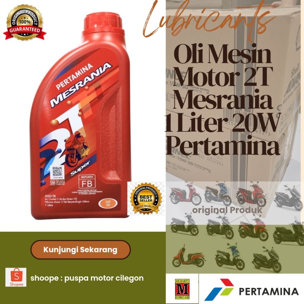 Pertamina Mesran Oli Motro 2T Mesrania 20W 1 Liter Original