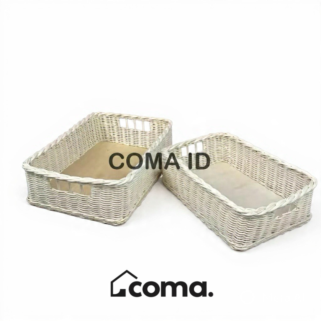 Keranjang Hampers Rotan (set isi 2pcs) / Keranjang Seserahan Rotan / Keranjang Souvenir Rotan / Kera