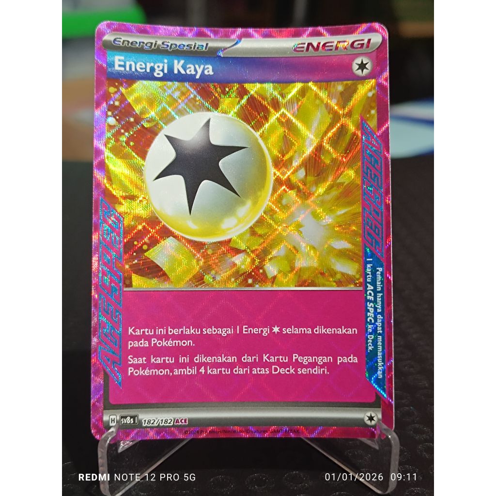 kartu pokemon TCG ori Indonesia energi kaya Ace sv8s