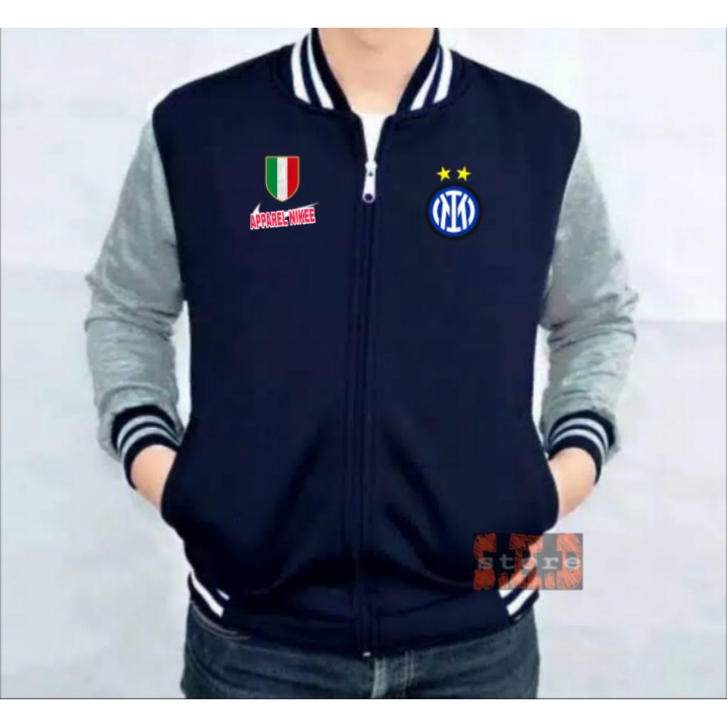Jaket Internazionale Milano Jaket Baseball Resleting