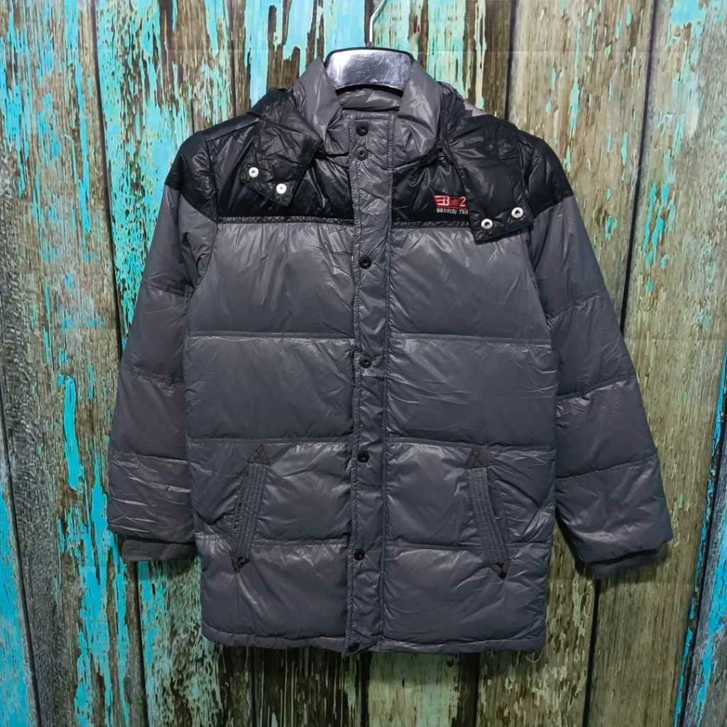 jaket bulu angsa BOSSINI tebal hangat size M gunung bagus murah