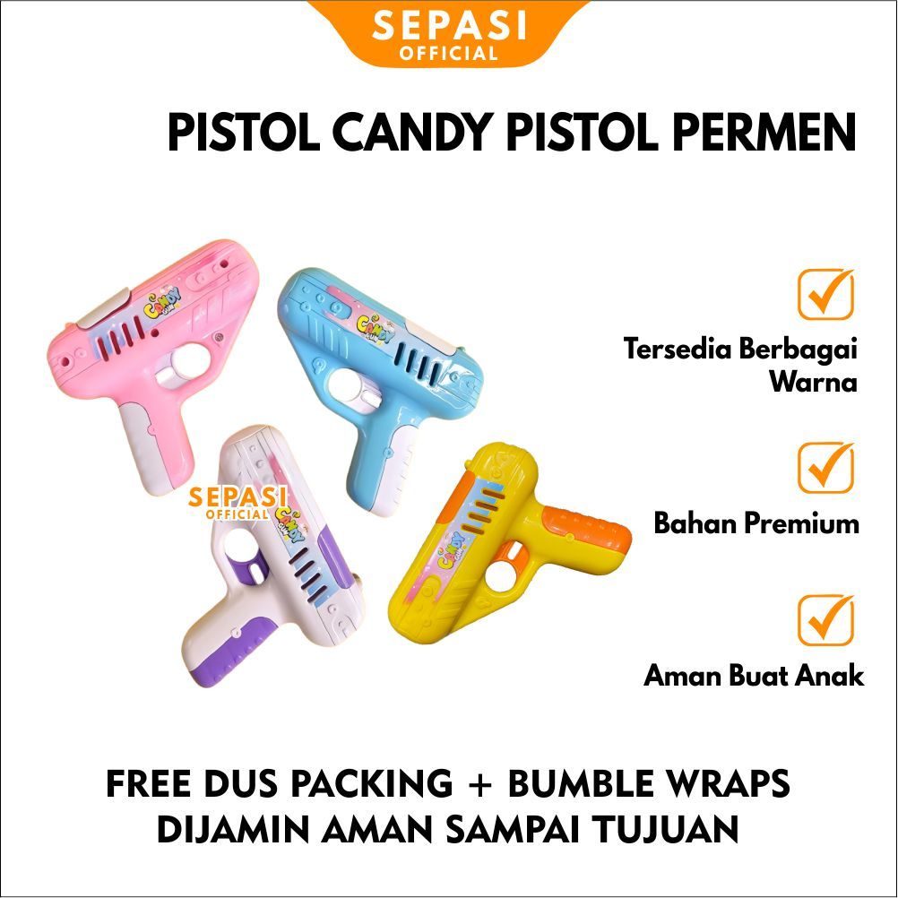 Mainan PERMEN PISTOL Mainan Baru Candy Gun Kotak Penyimpanan Permen Lollipop Gun