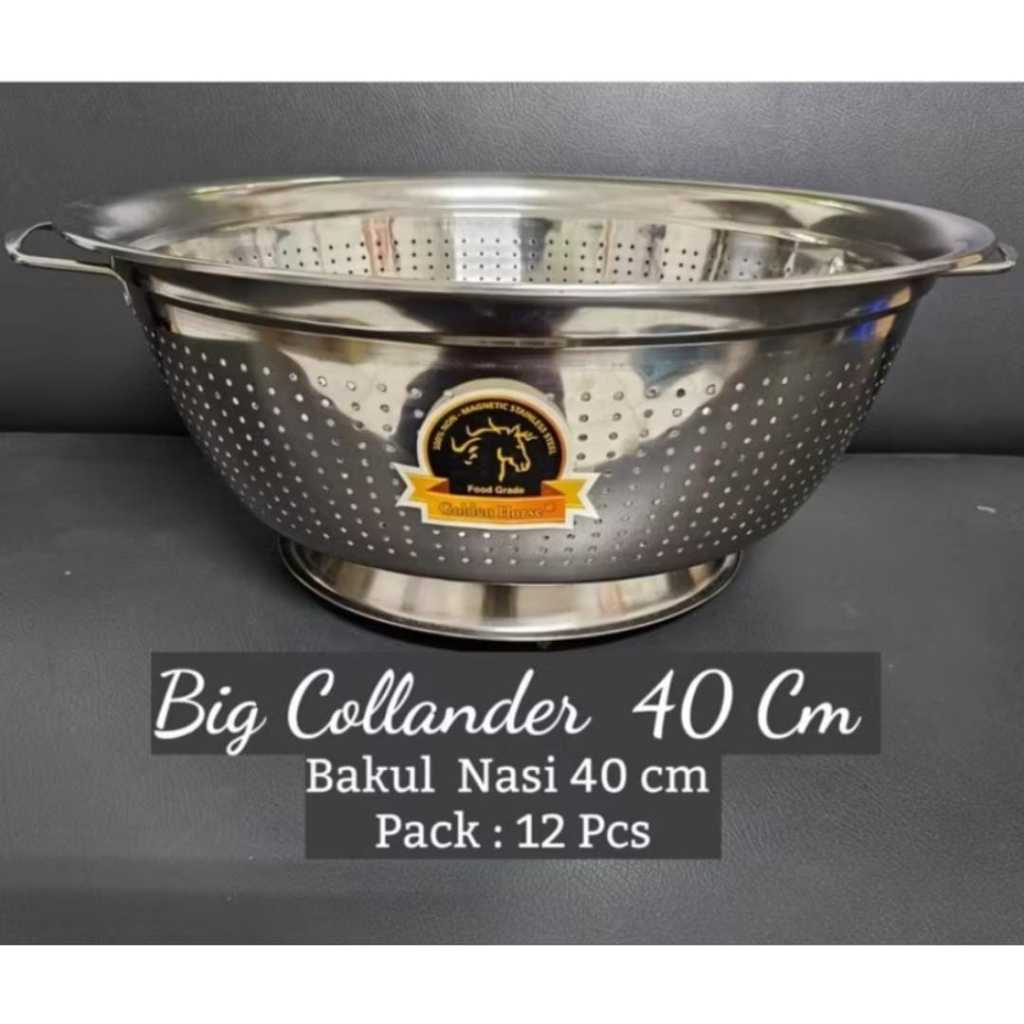 Bakul nasi / wadah nasi / wadah cuci beras / tempat nasi stainless 40cm