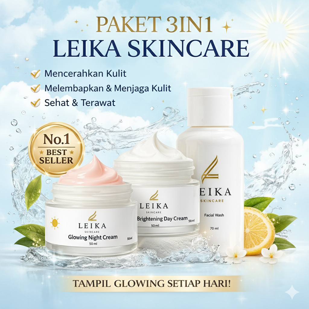 Paket 3 in 1 Leika Skincare - Obat Flek Hitam Membandel Cream Flek Hitam BPOM Penghilang Flek Hitam