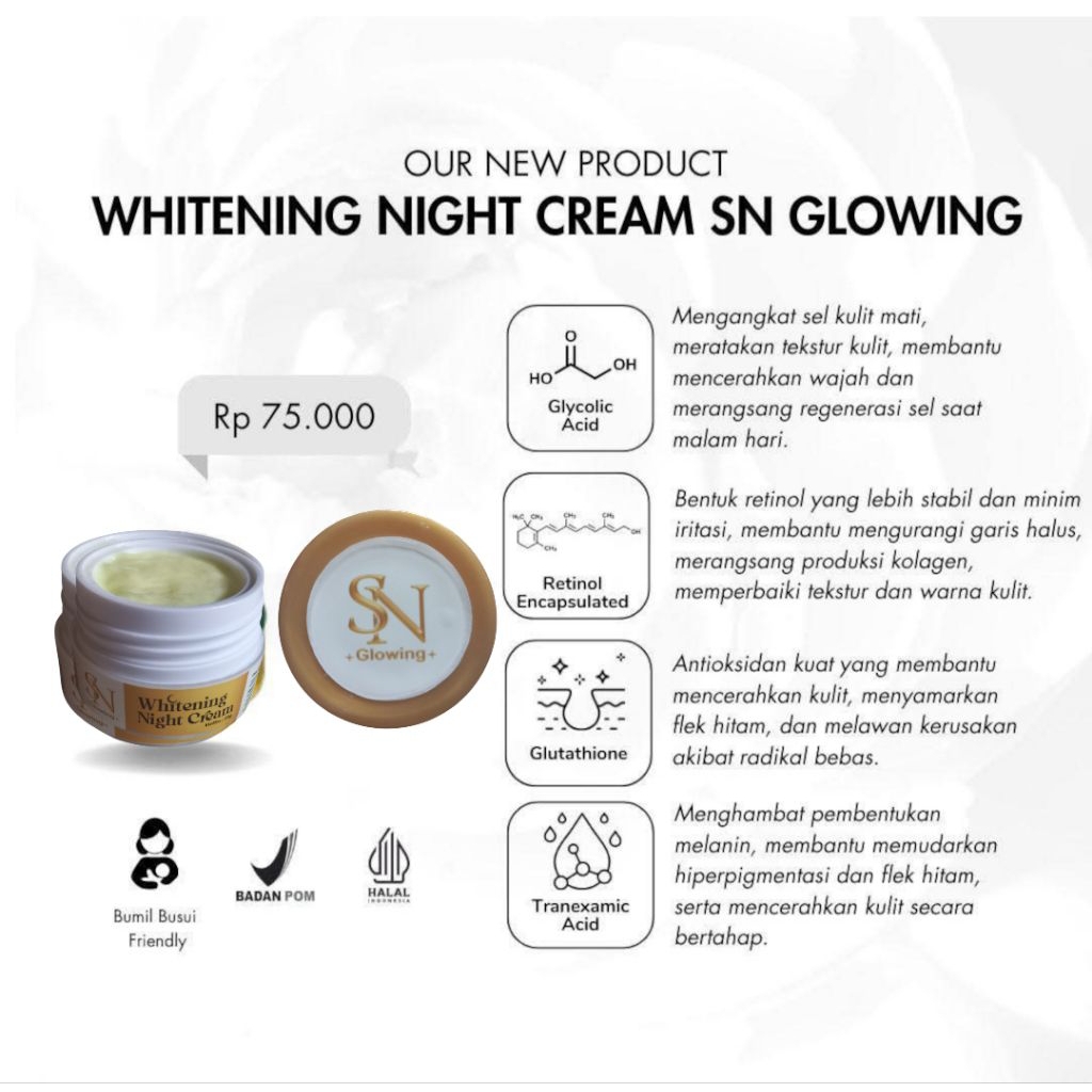 brighthening night cream sn glowing