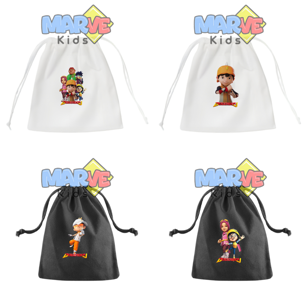 Pouch Bag Anak Kecil Motif Kartun BoBoiBoy  Tas Goodiebag Tas Hampers Anak Souvenir Ulang Tahun