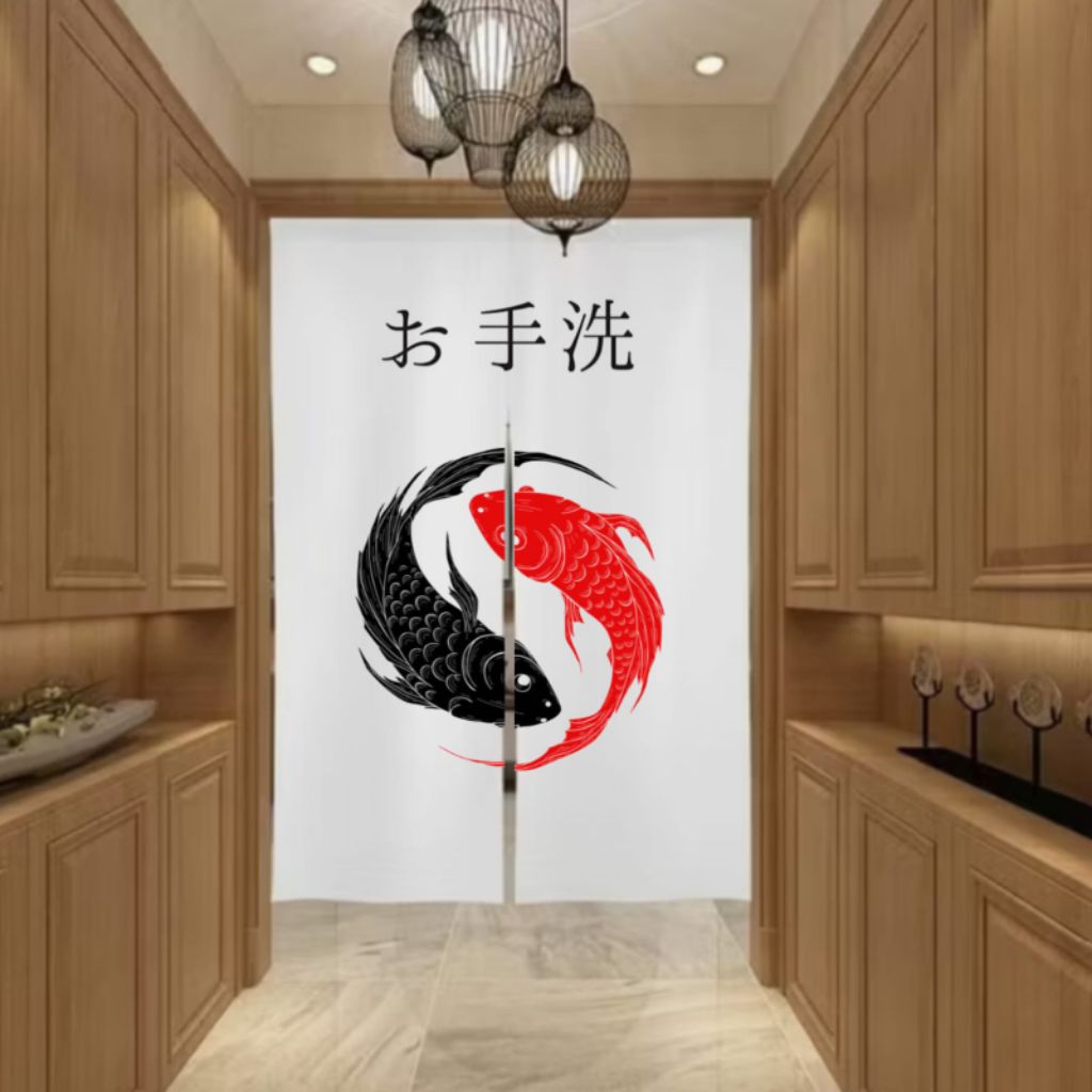 Tirai Gorden Noren Japan custom logo/Gambar