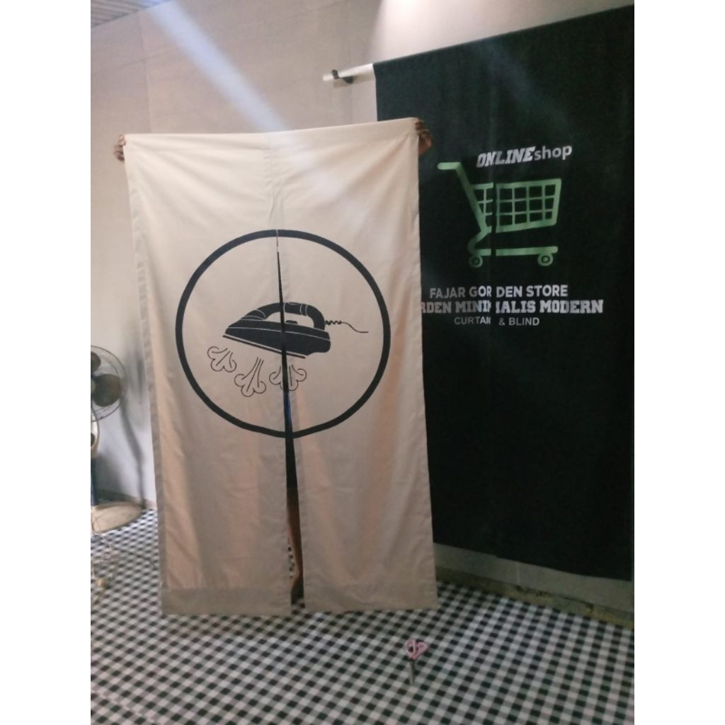 Tirai Gorden Noren Japan custom logo/Gambar
