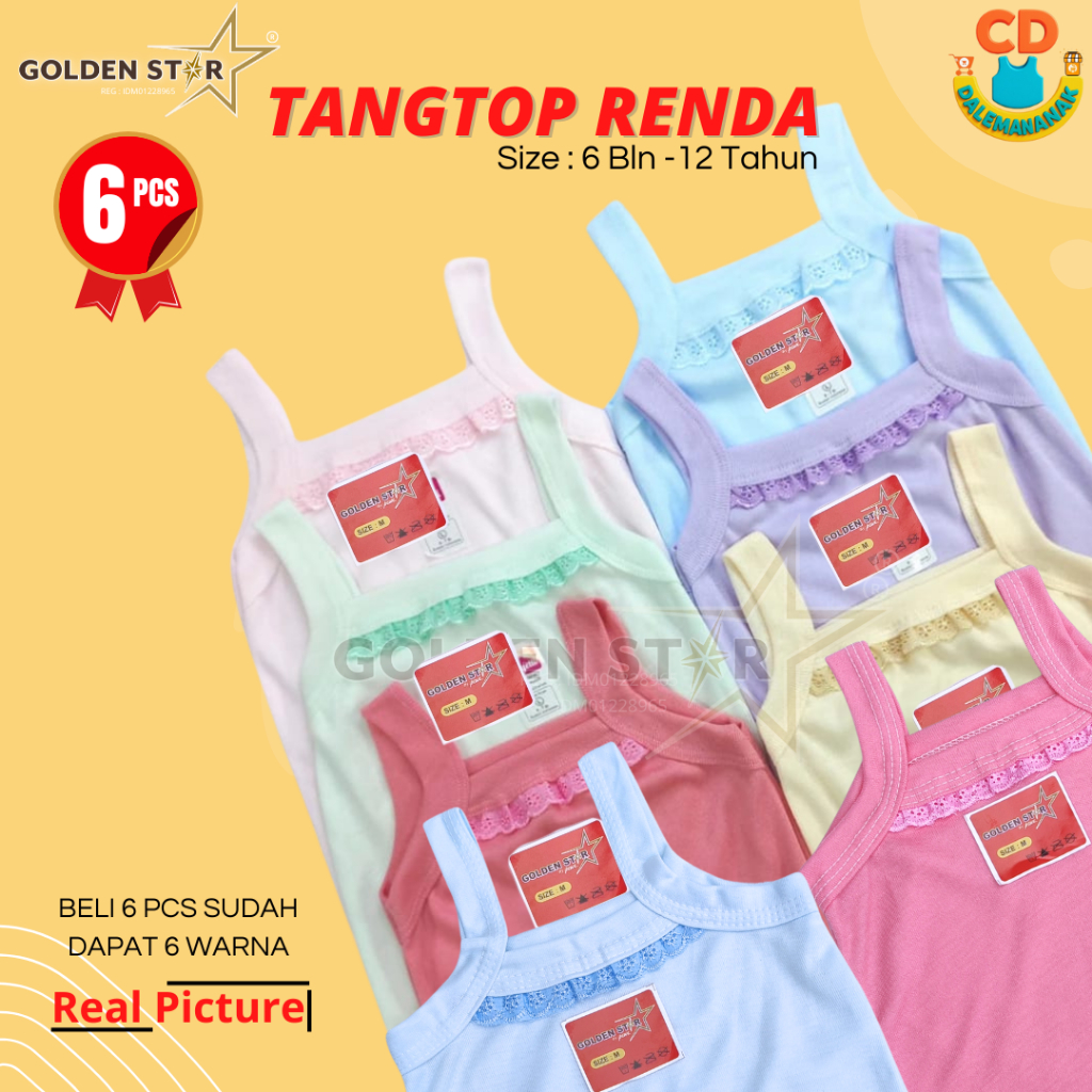 12 Pcs tanktop crop anak Perempuan nyaman dipakai dan tidak melar / tanktop anak lucu / tangtop anak